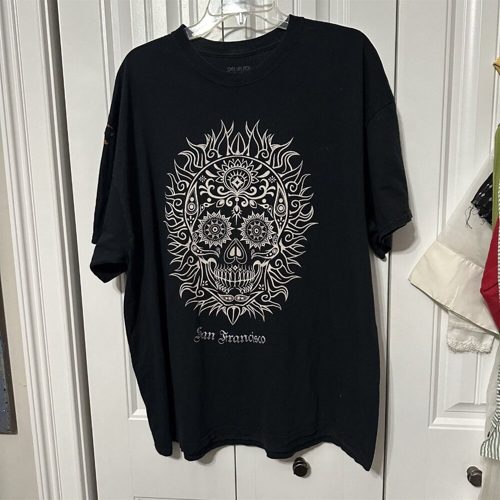 Del Sol T Shirt Mens Shirt 2XL Delsol San Francisco Graphic Black